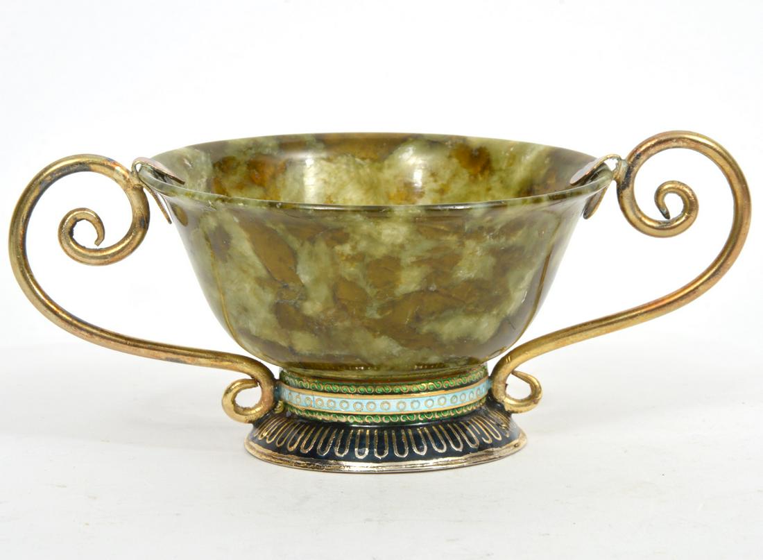 Chinese Spinach Jade Enamel Base Cup (1 of 7)