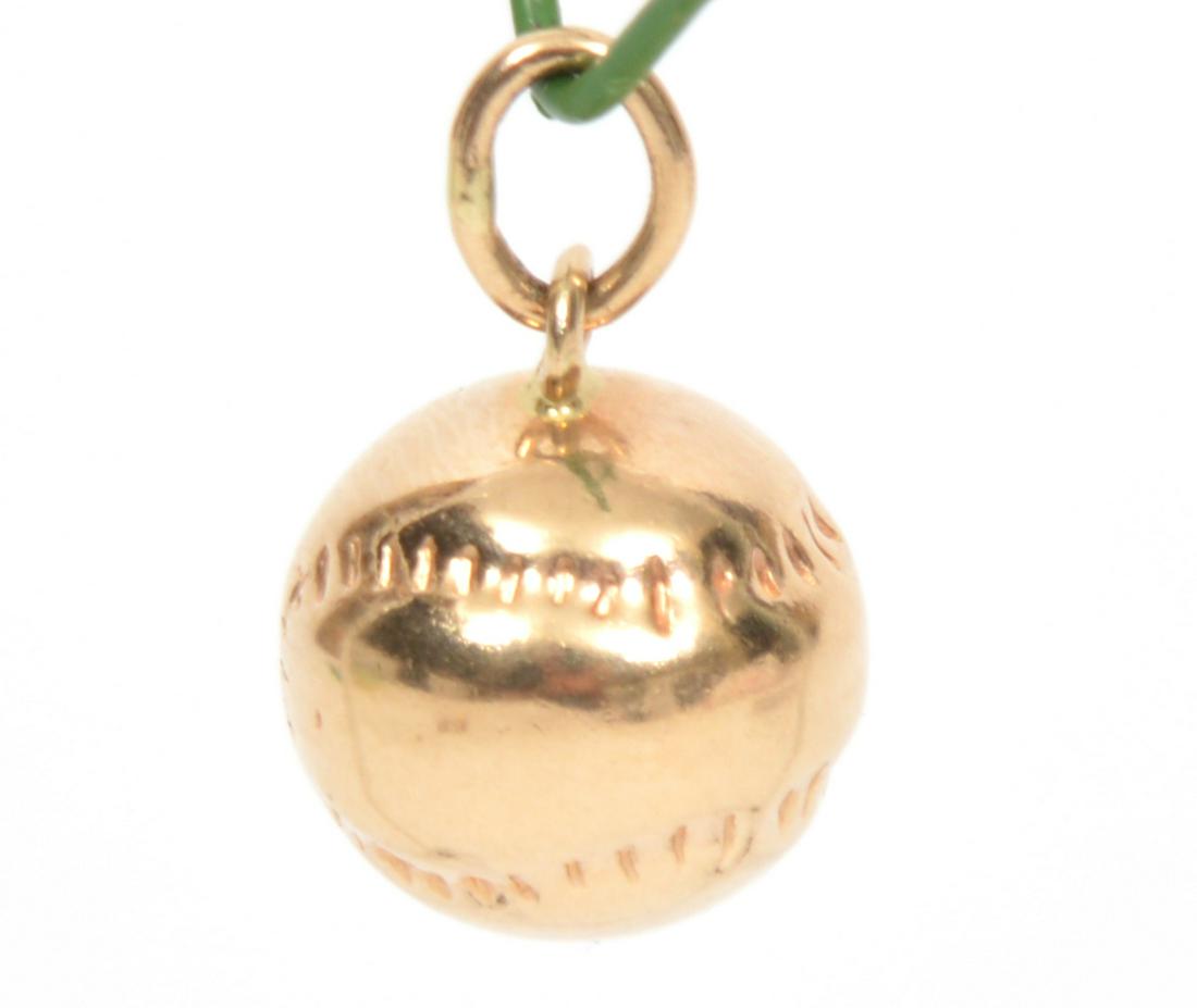 Baseball Charm Pendant 14kt Yellow Gold (1 of 5)