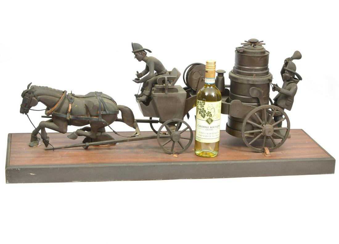 American Folk Art Wood & Tin Fire Engine Pumper (1 of 12)