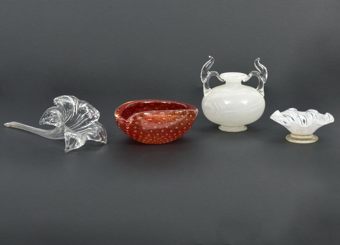 Lot of Four Hand-Blown Art Glass (1 of 13)