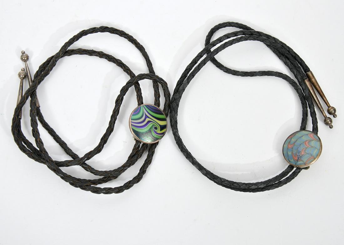 Two Orient & Flume Art Glass Bolo Ties (1 of 8)