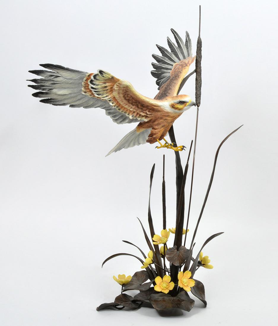 Boehm Porcelain Bronze Flying Falcon Sculpture (1 of 9)
