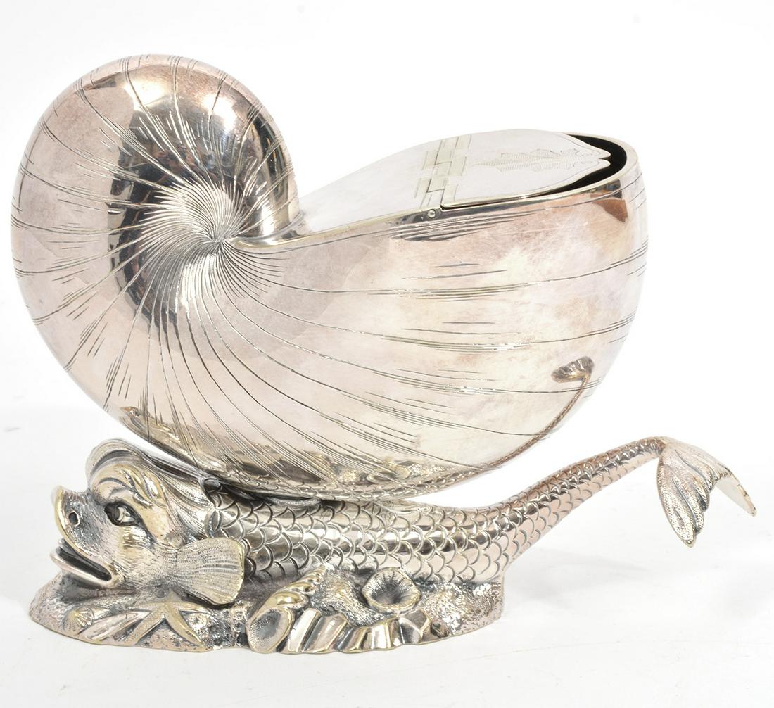 Victorian Silver-Plate Nautilus Shell Spoon (1 of 8)