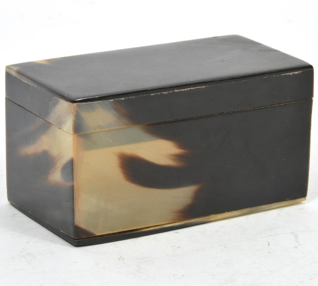 Carved Horn Rectangular Trinket Box (1 of 7)