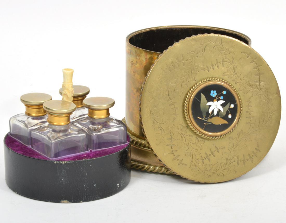 Italian Brass Casket Pietra Dura Scent Box (1 of 12)