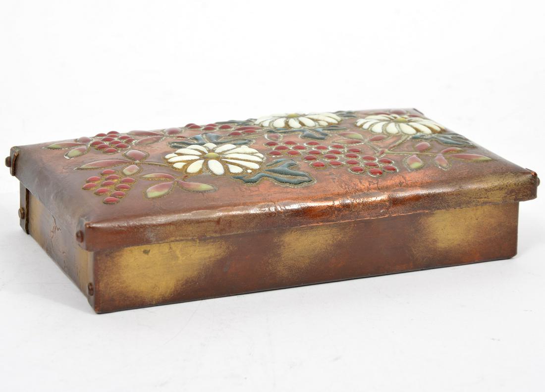 Japanese Arts & Crafts Enamel on Copper Box (1 of 8)