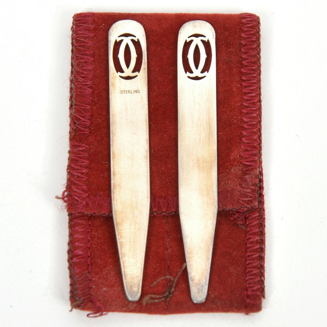 Pr. Cartier Sterling Logo Collar Stays (1 of 4)