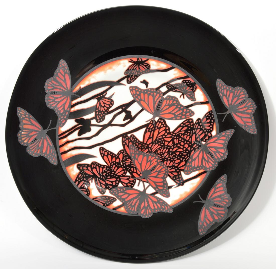 Valerie Surjan Cameo Glass Large Butterfly Plate (1 of 9)