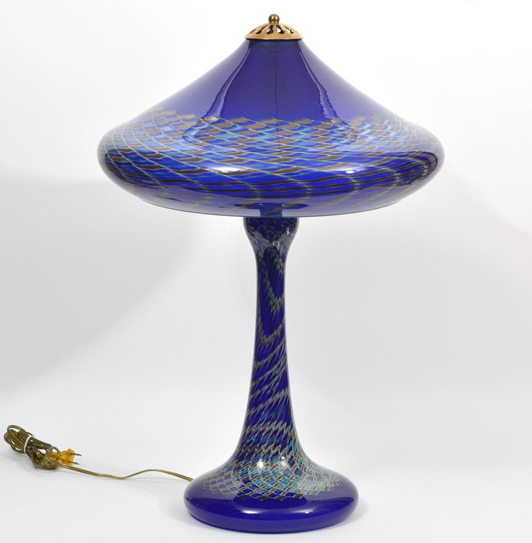 Joe Clearman Blue Art Glass Table Lamp (1 of 10)