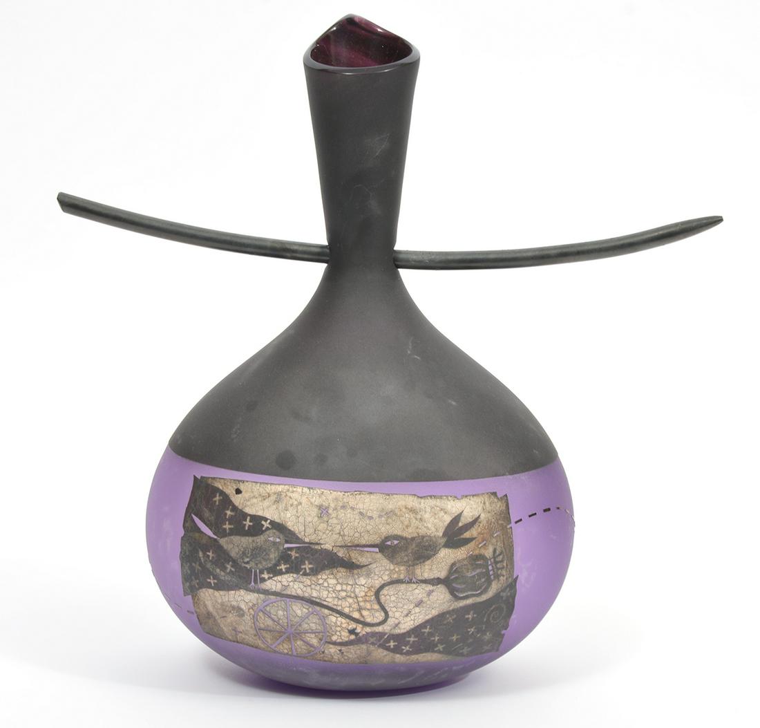 Naoko Takenouchi 2009 Signed Art Glass Twig Vase (1 of 9)