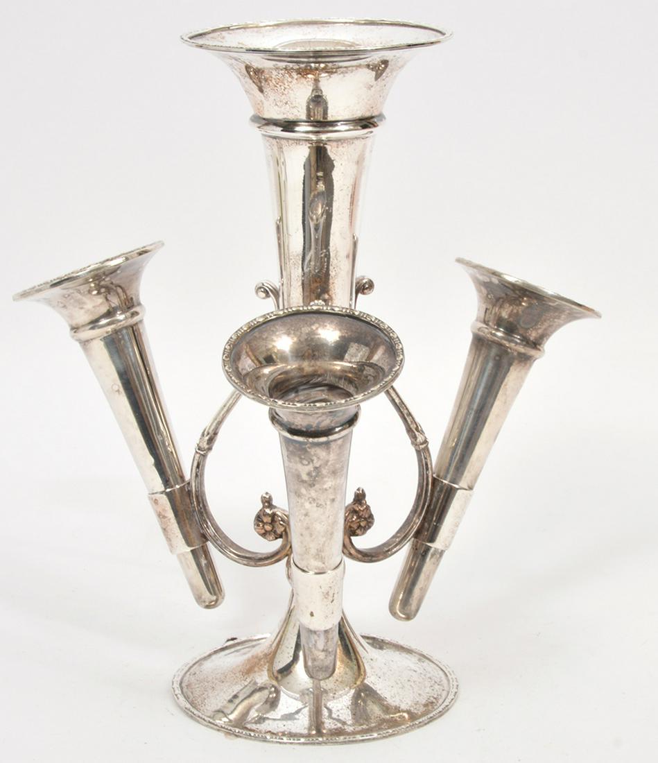 Silverplate Trumpet 4 Vase Epergne (1 of 7)