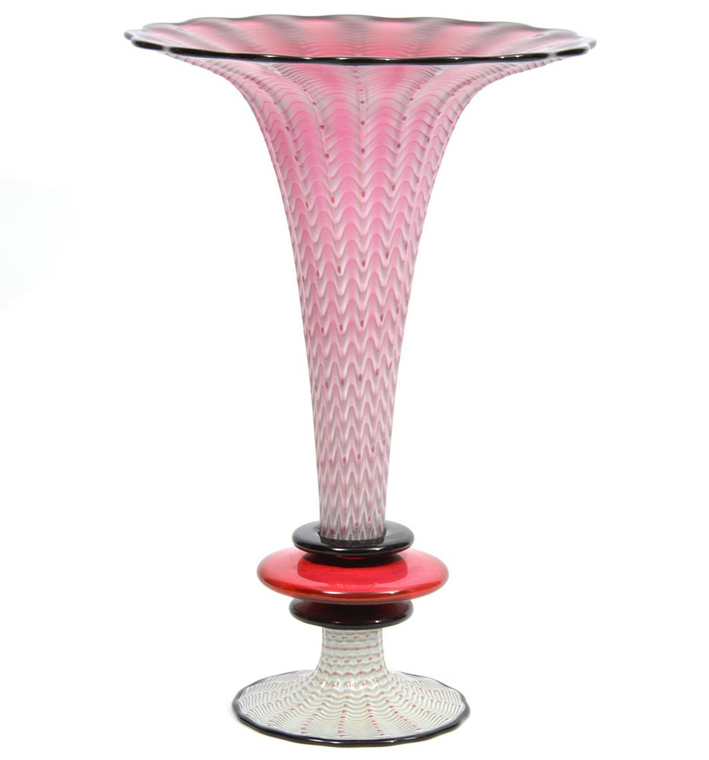 Italian Murano-Style Art Glass Trumpet Vase (1 of 8)
