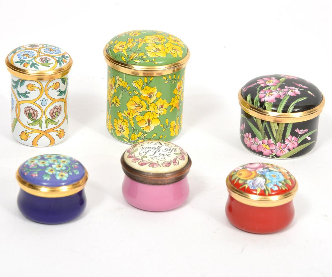Group of 6 Halcyon Days Miniature Trinket Boxes (1 of 8)