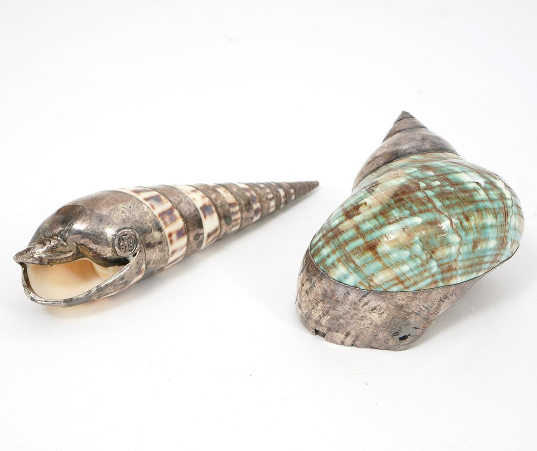 2 Partially Silvered Seashells by 'R & G Italy' (1 of 7)
