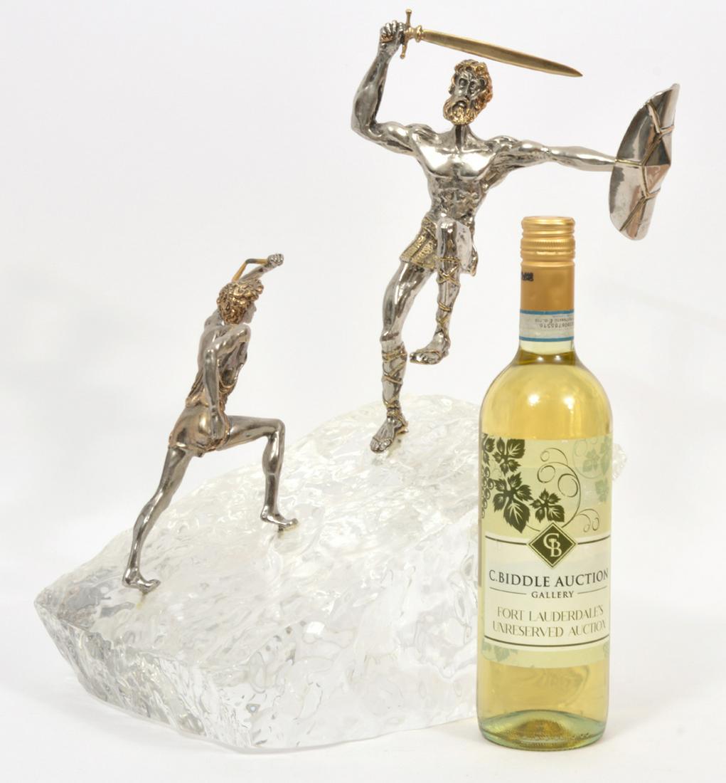 Yaacov Heller 'David Conquering Goliath' Sculpture (1 of 7)