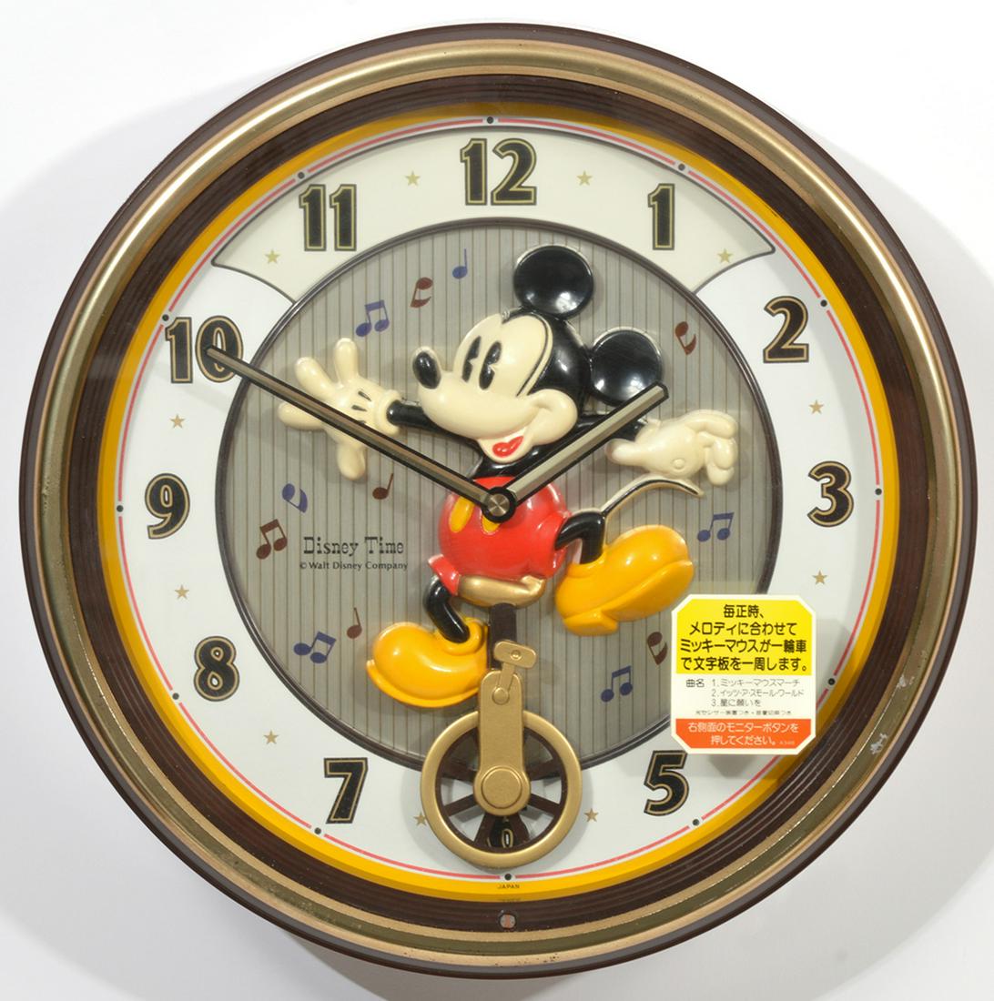 Japanese Clock Disney Mickey Mouse on Unicycle (1 of 5)