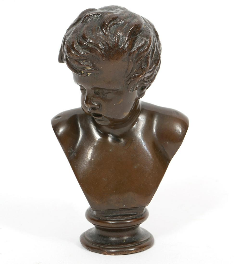 F. Barbedienne Foundry Bronze Bust of Boy (1 of 6)
