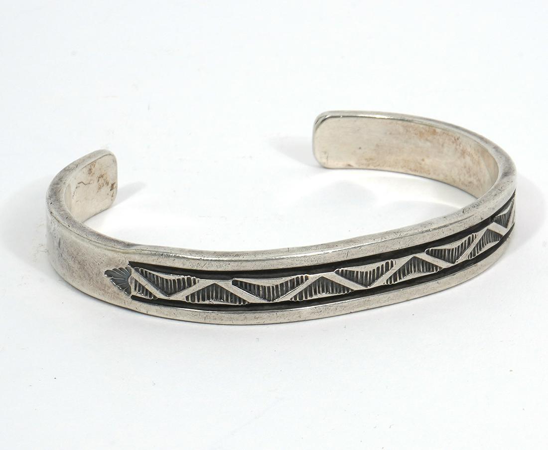 Bruce Morgan Navajo Sterling Men's Cuff Bracelet (1 of 6)