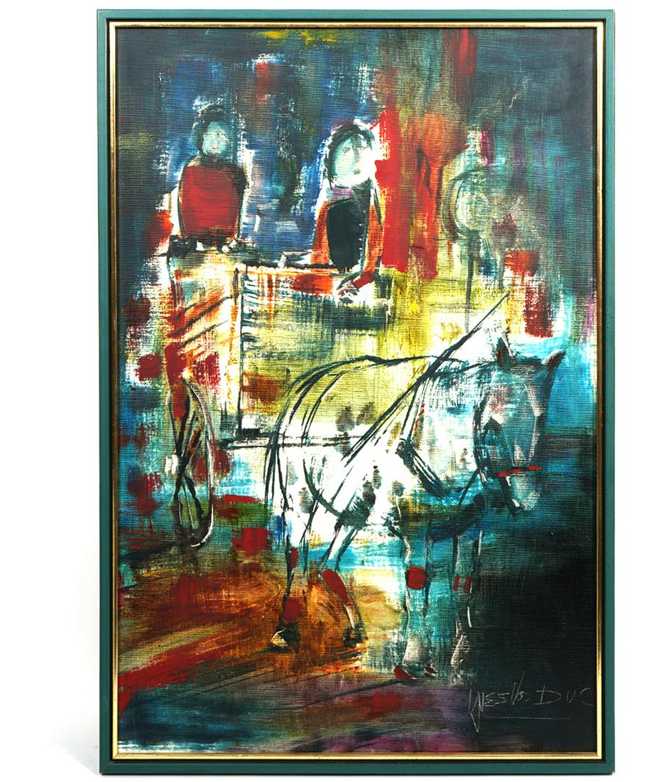 Yves LeDuc Painting Horse & Carriage O/C (1 of 7)