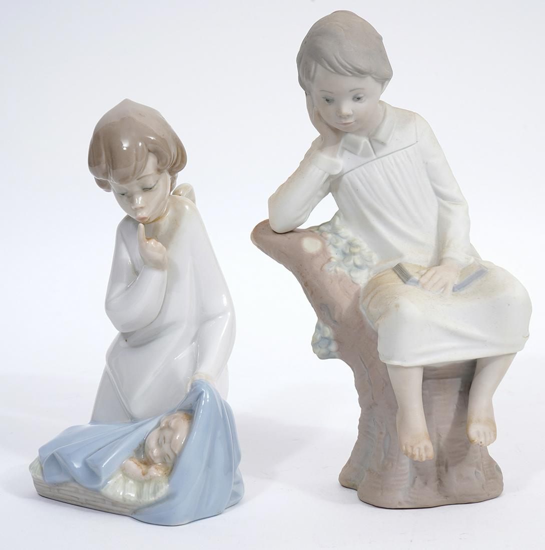 Two Lladro Porcelain Figures Angel & Thinker (1 of 6)