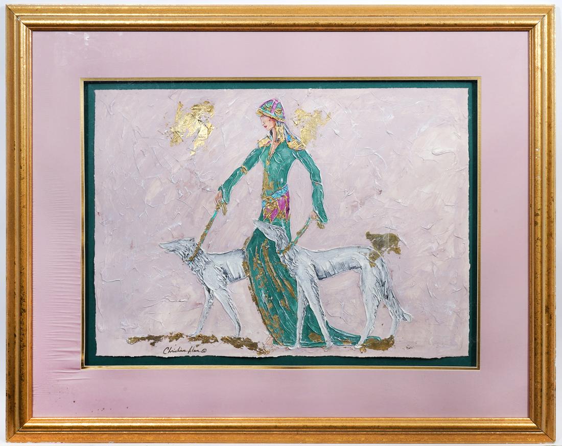 Christian Alan Walking Dogs Mixed Media On Paper (1 of 8)