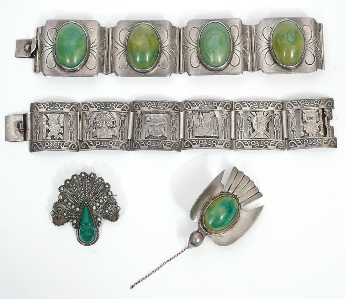 Lot of Mexican & Peruvian Silver And Stone Jewelry (1 of 11)