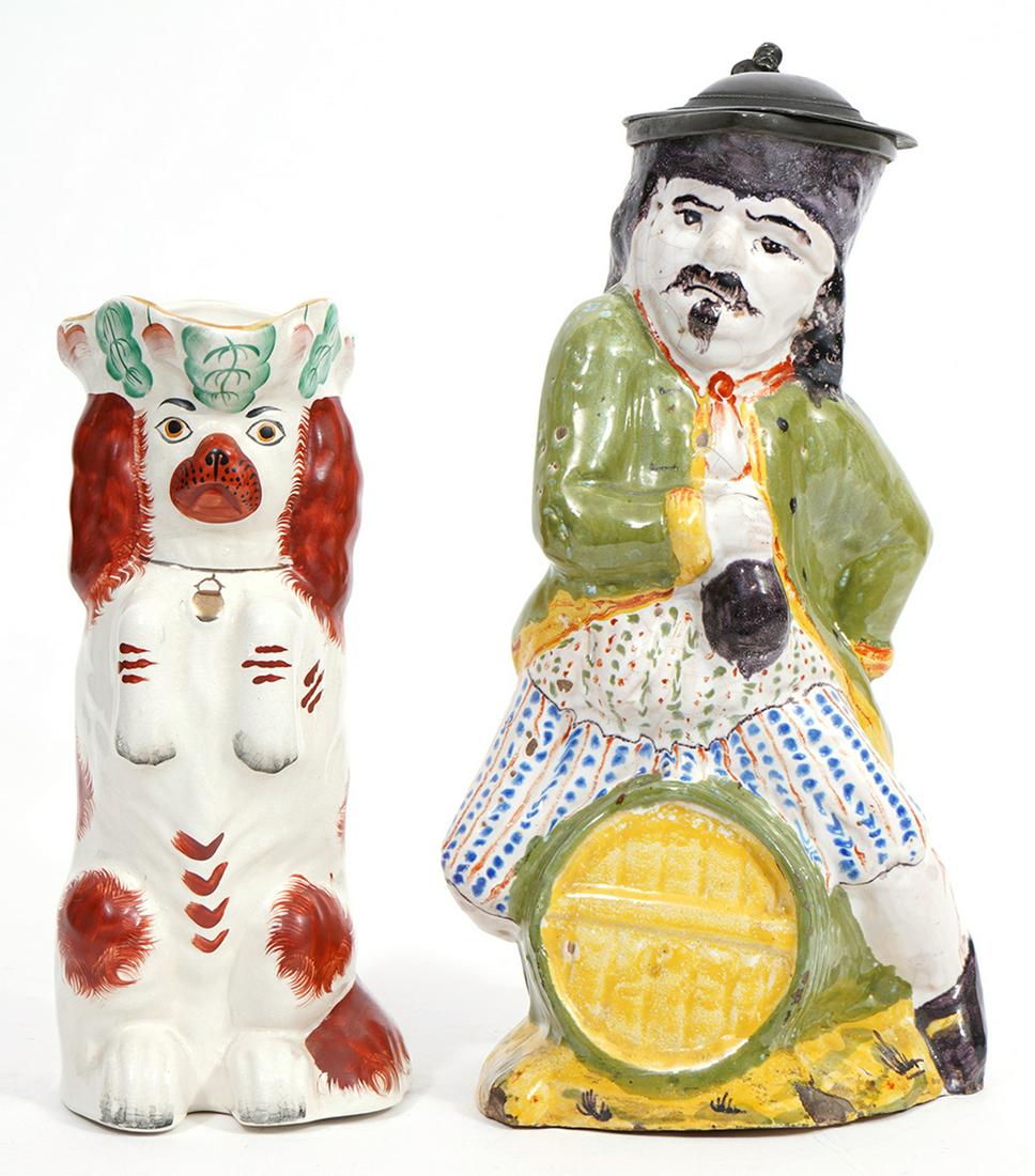 Two English Staffordshire-style Spaniel Mugs (1 of 10)