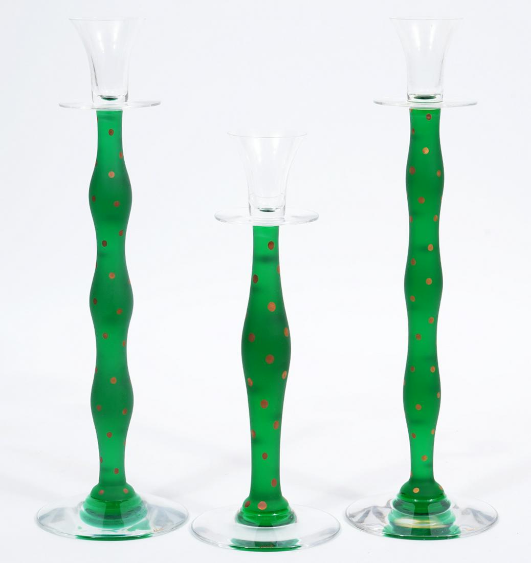 Three Orrefors Anne Nilsson 'Celeste' Candlesticks (1 of 7)