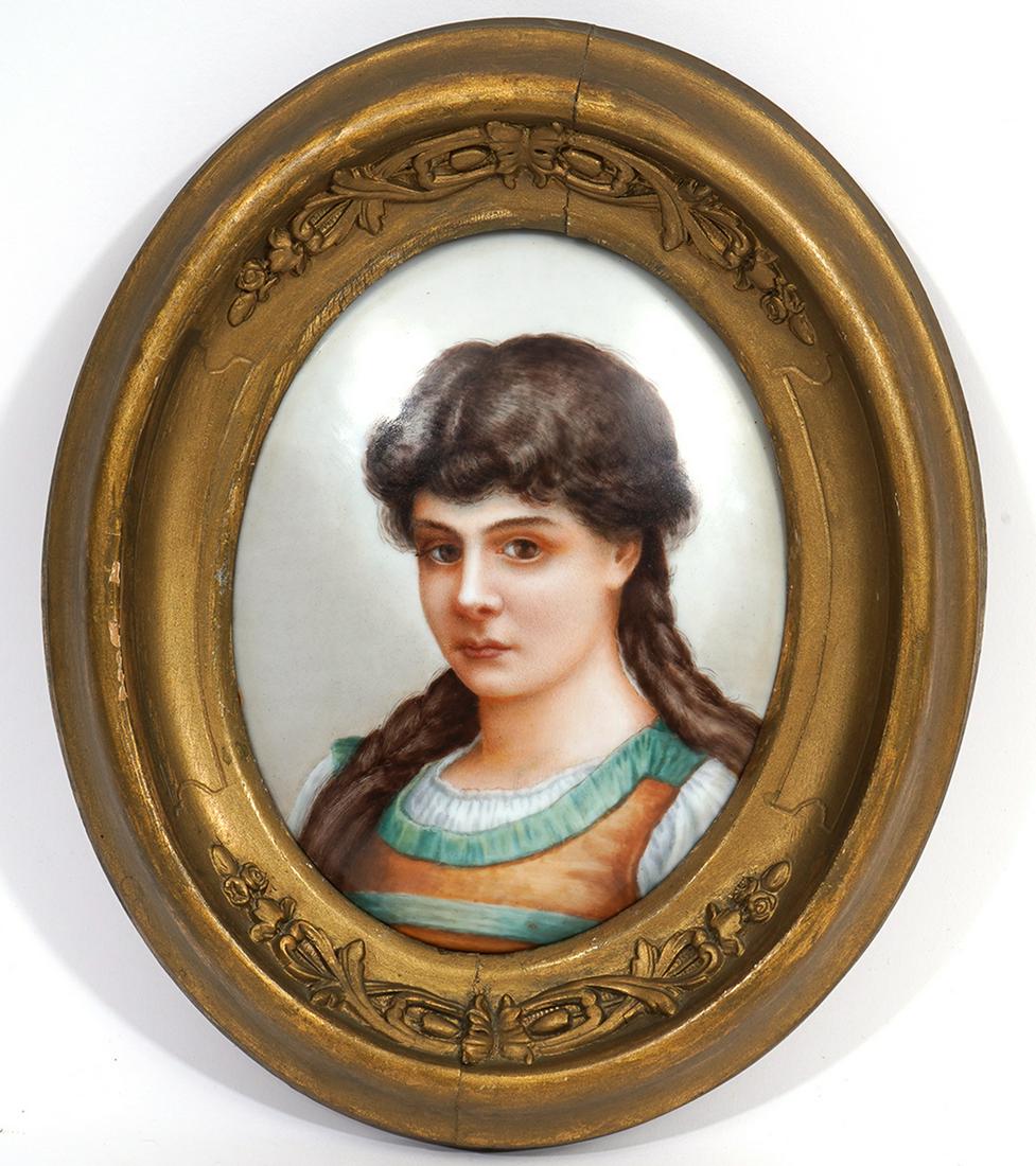 KPM Style Porcelain Plaque Princess Lovisa Framed (1 of 5)