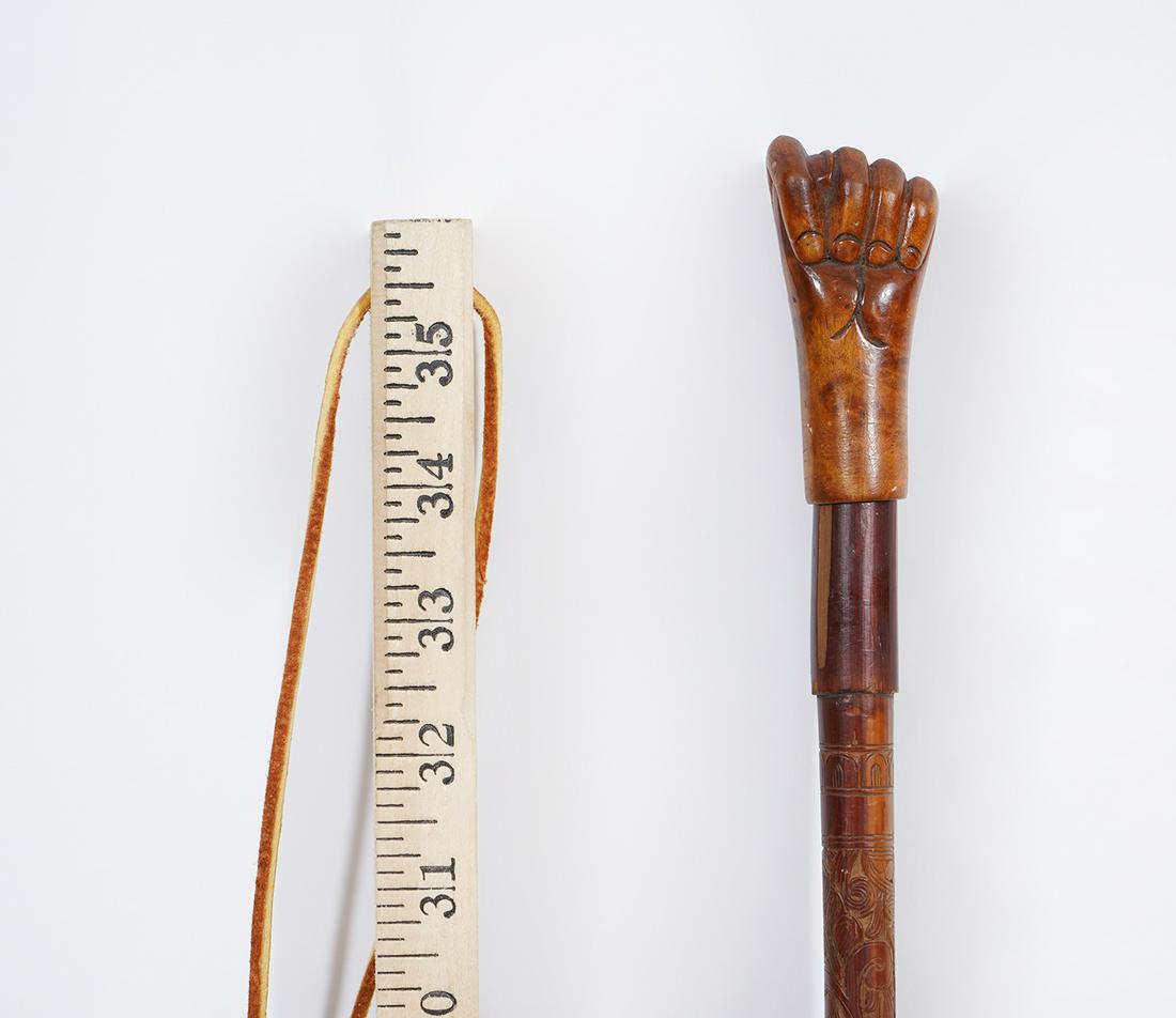 Engraved Wood Walking Stick w/ Figa Knob (1 of 9)