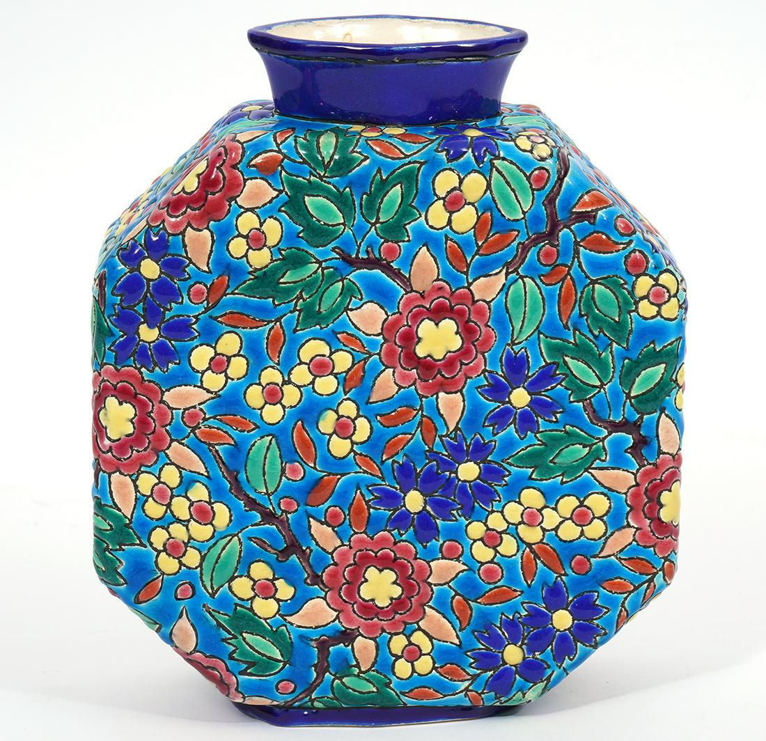 French Emaux De Longwy Enameled Pottery Vase (1 of 7)