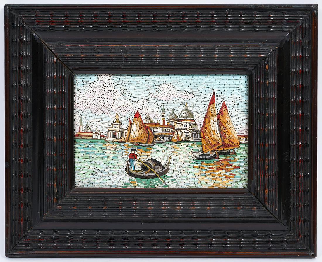 Framed Mosaic Venice Canal Scene (1 of 5)