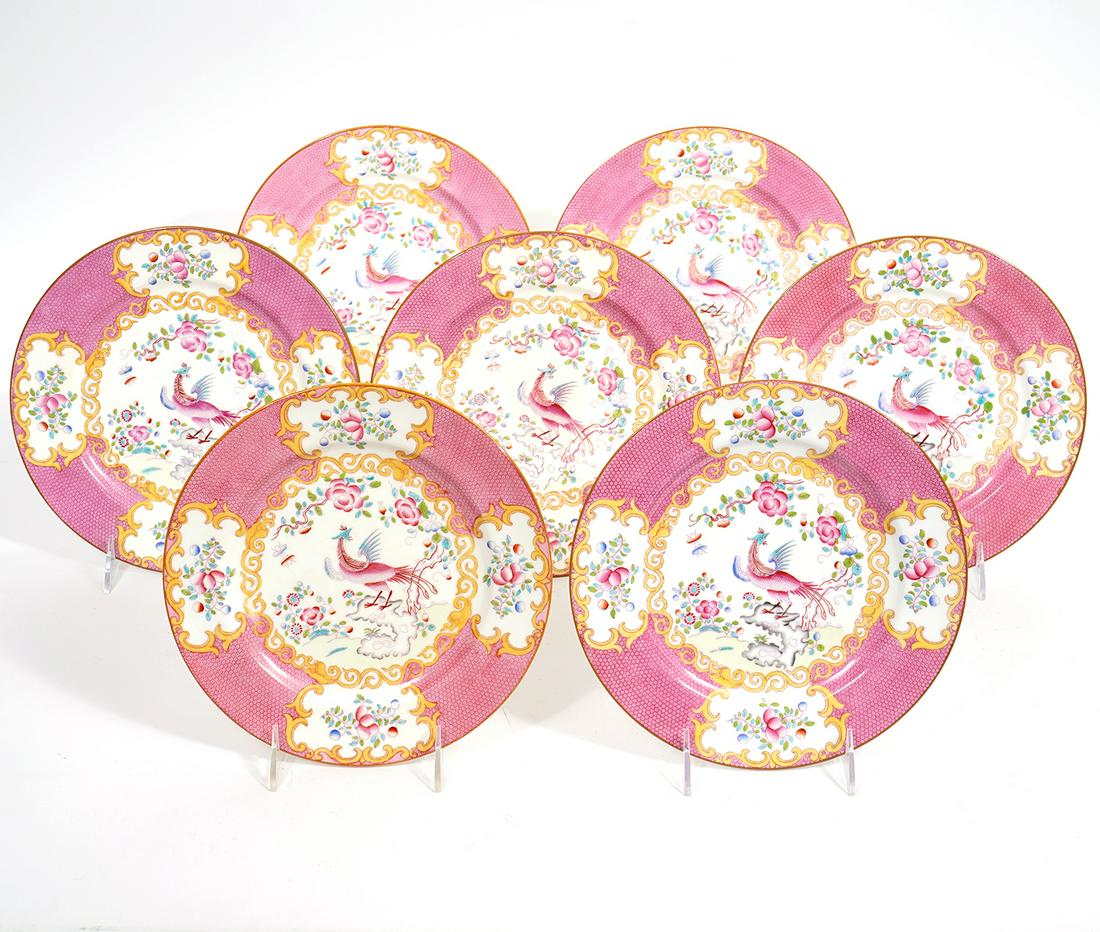 7 Minton Cockatrice Pink 9'' Plates (1 of 8)