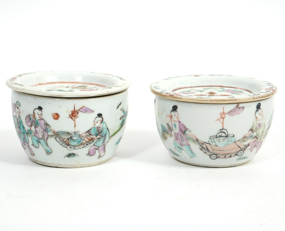 Two Chinese Porcelain Cups with Vented Lids (1 of 7)