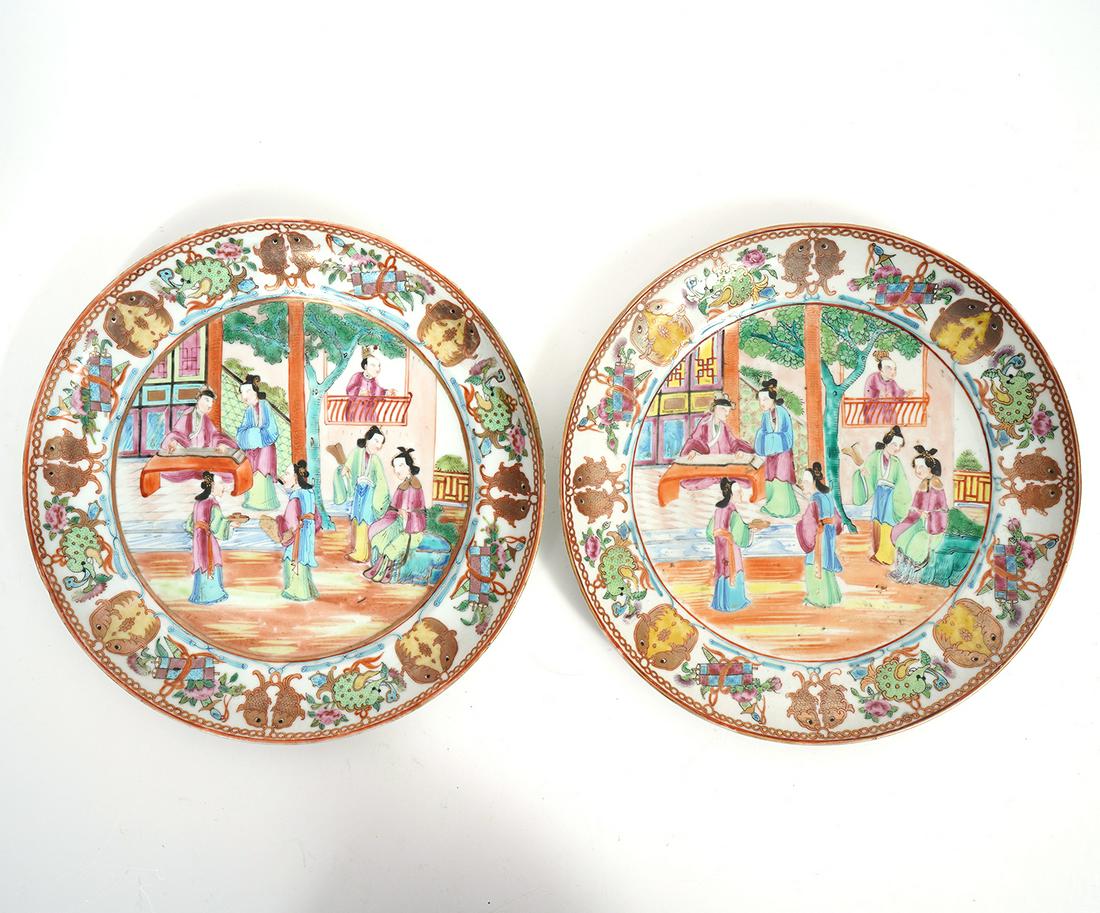 2 Chinese Rose Mandarin Porcelain Plates (1 of 8)