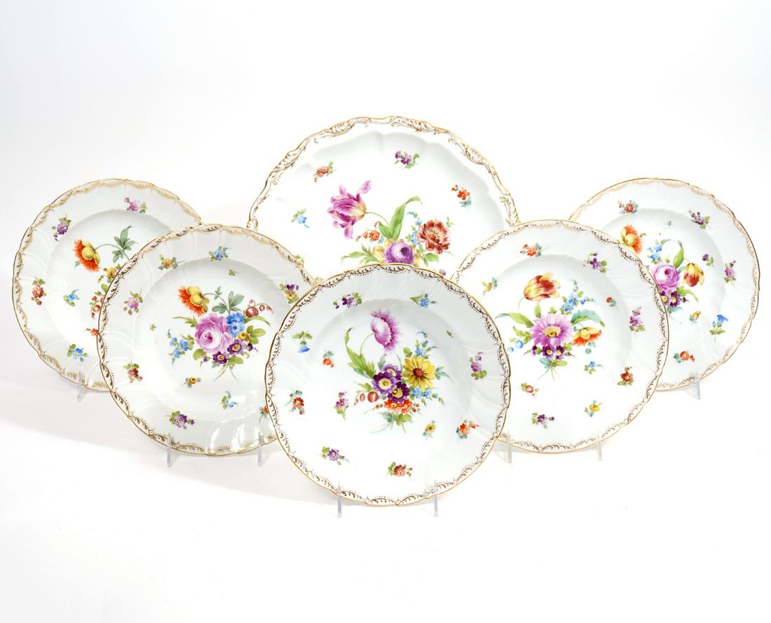 5 Antique Dresden Bowls & Platter by Richard Klemm (1 of 9)