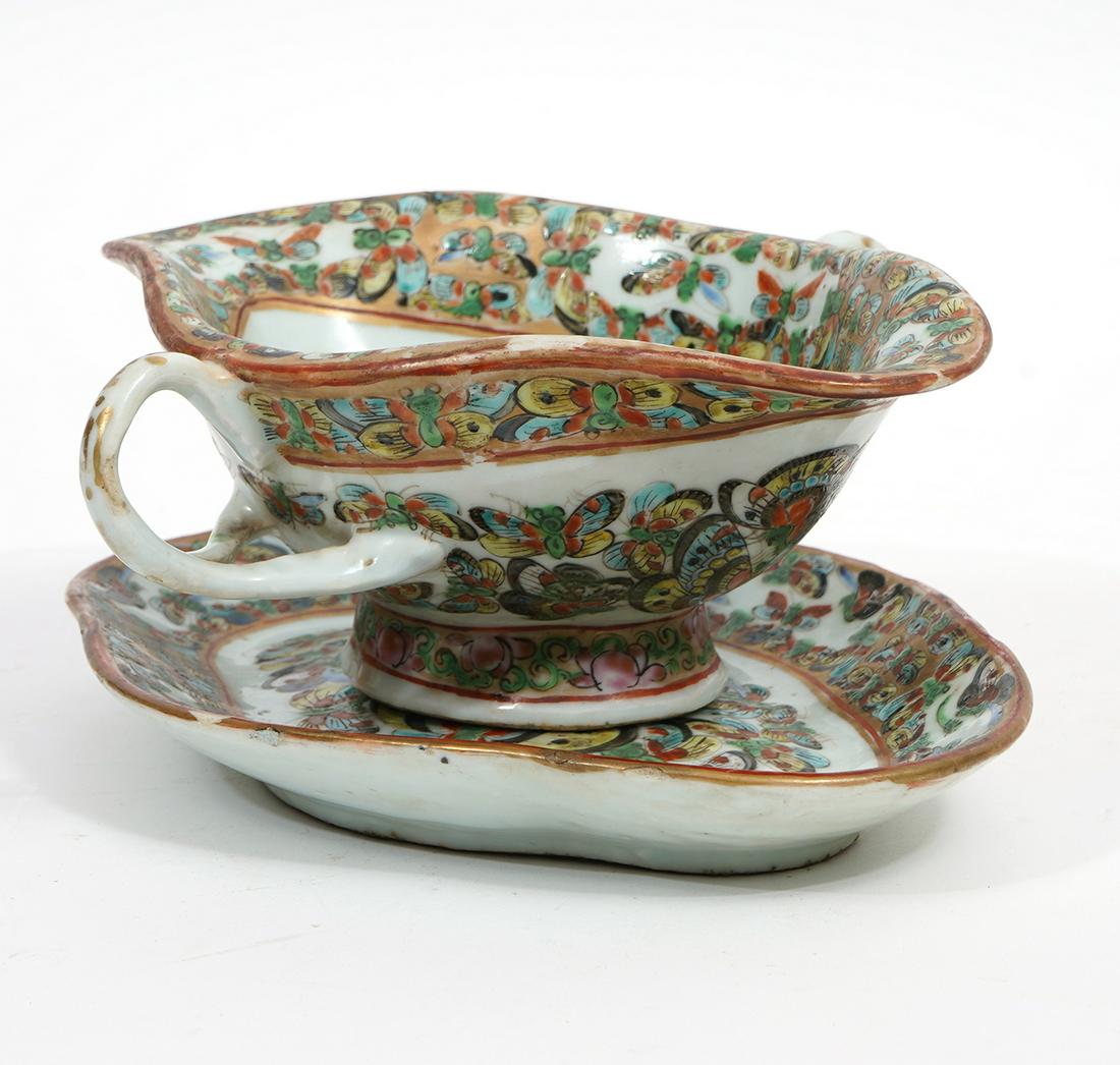 Chinese Ex. Thousand Butterfly Sauce Dish & Plate (1 of 7)