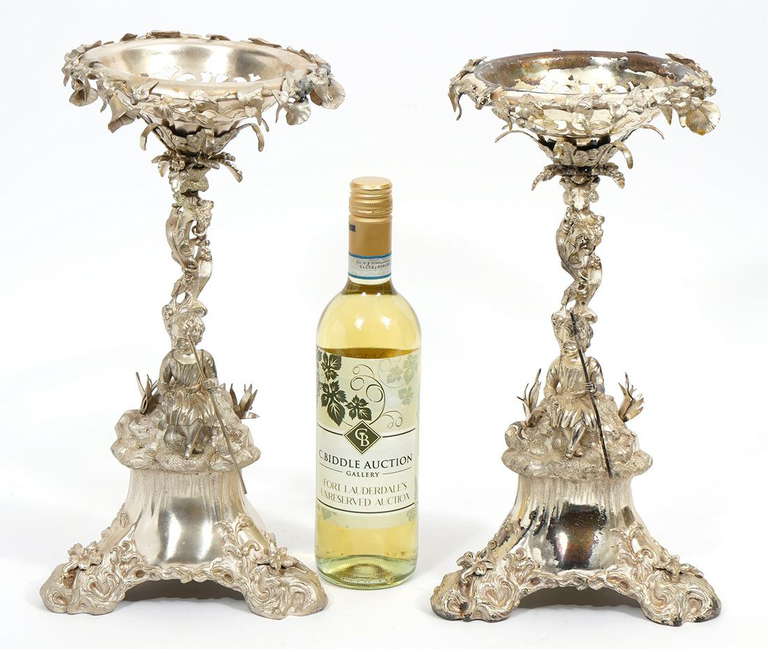 Pr. Continental Silver-Plate Sculptural Tazas (1 of 12)