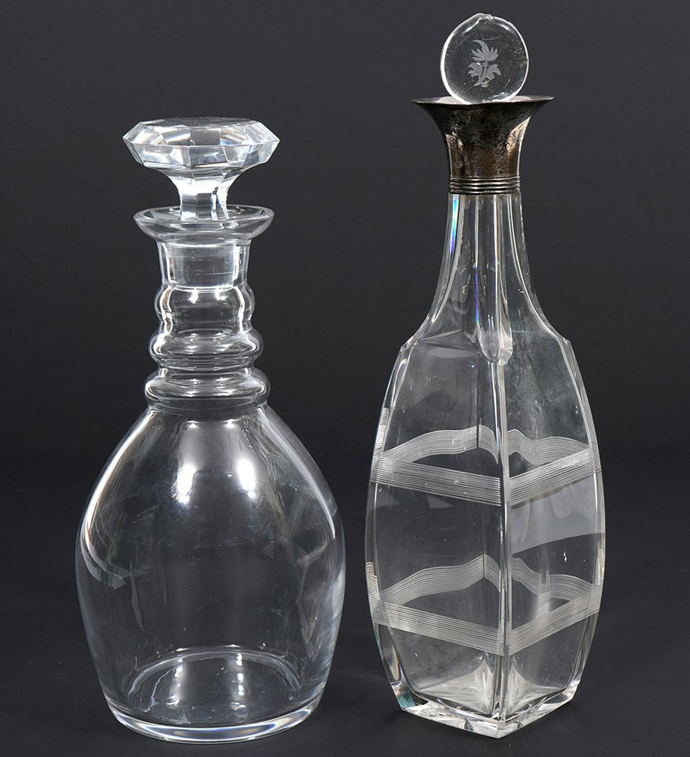 Two Glass Decanters St. Lambert & Silver Mounted (1 of 7)