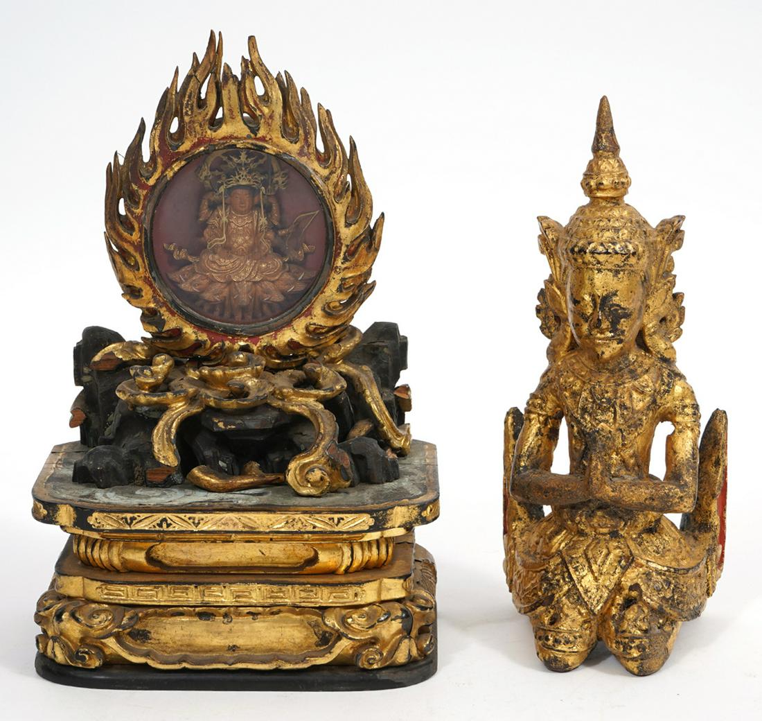 Two Thai Buddhist Carved Wood Figures (1 of 19)