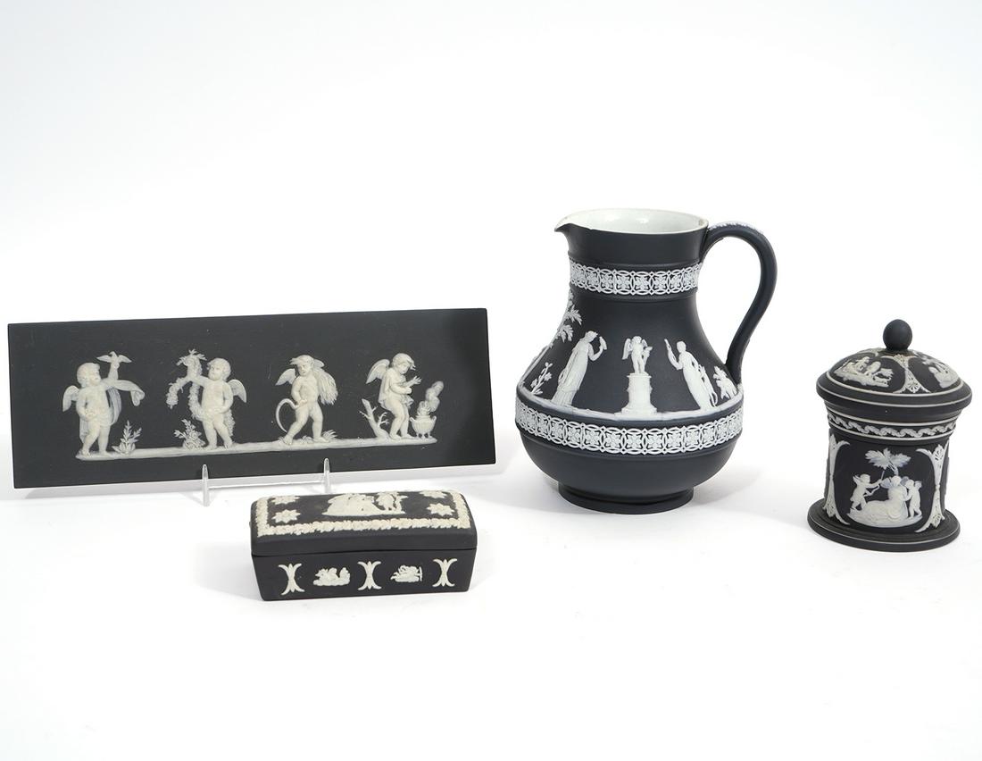 4Pc Group of Wedgwood Black Jasperware (1 of 11)