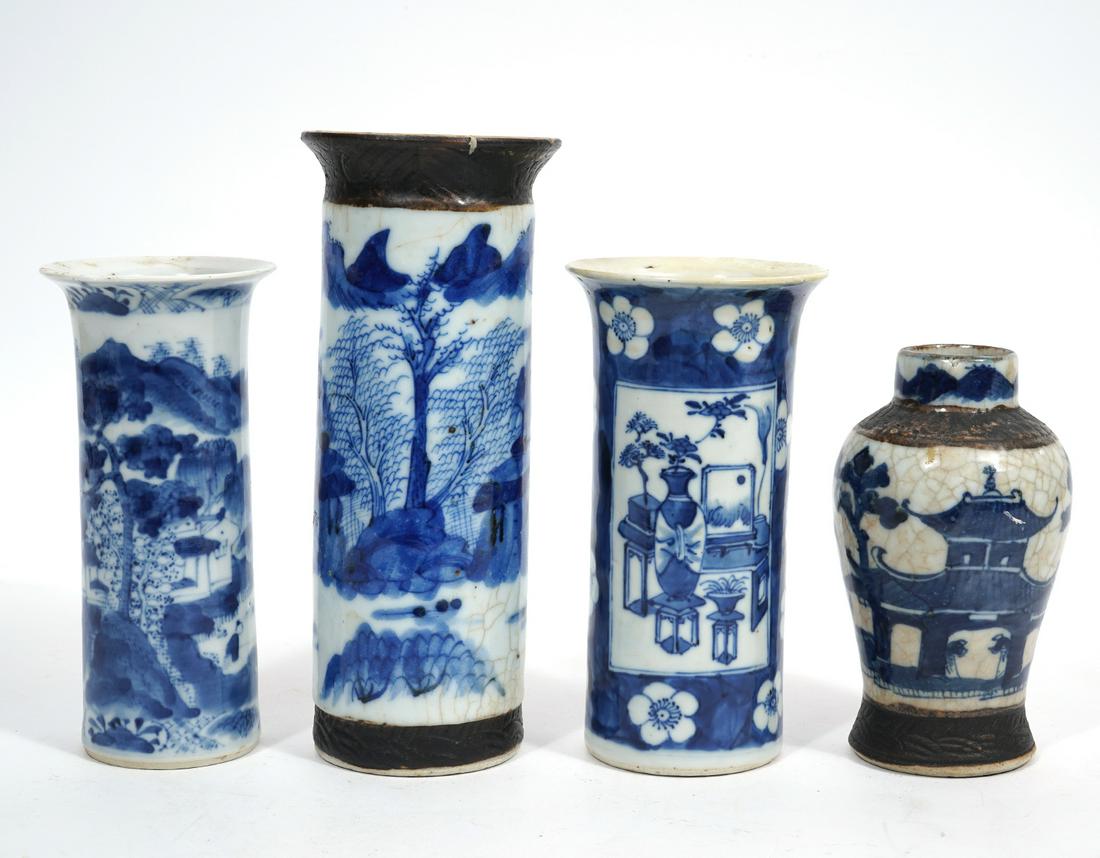 Group of Three Chinese Vases & One Mini Urn (1 of 12)