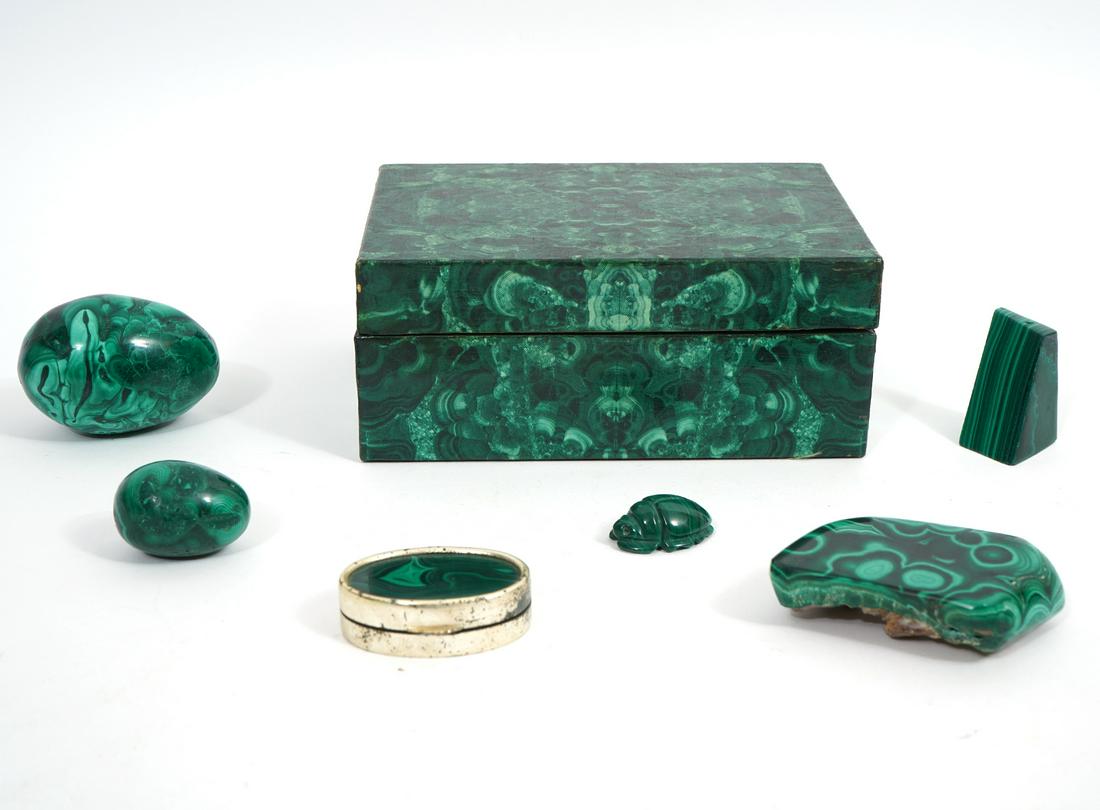 Malachite Group of Objects in Faux Box (1 of 15)