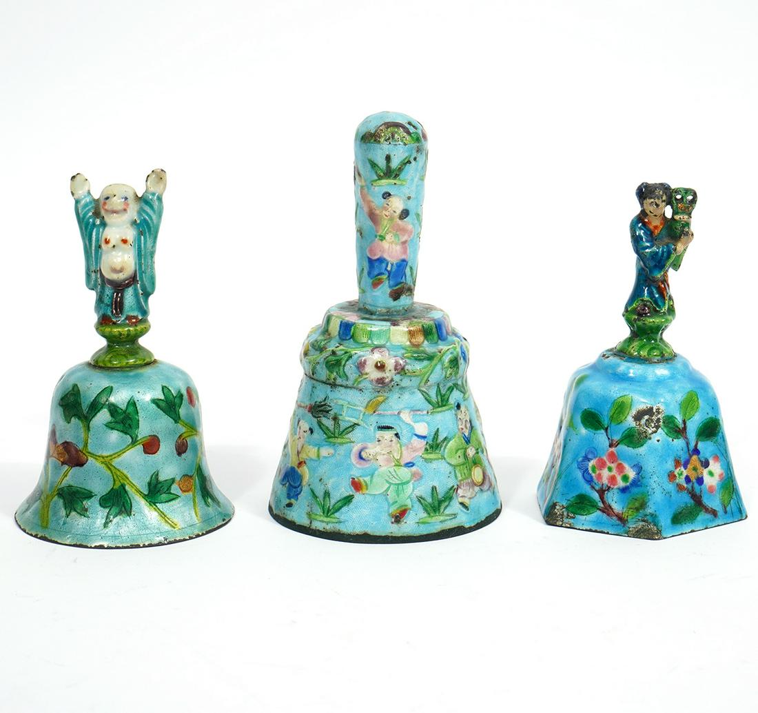 Three Chinese Enamel on Metal Bells (1 of 7)