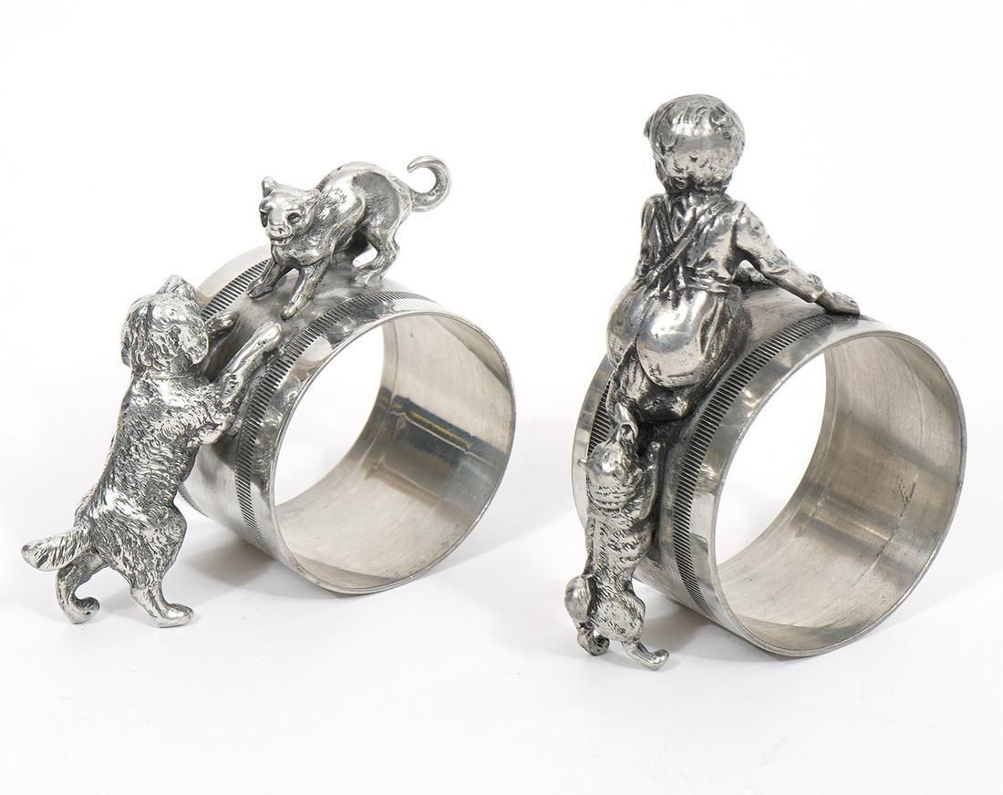 2 Whimsical Silverplate Figural Napkin Rings (1 of 4)