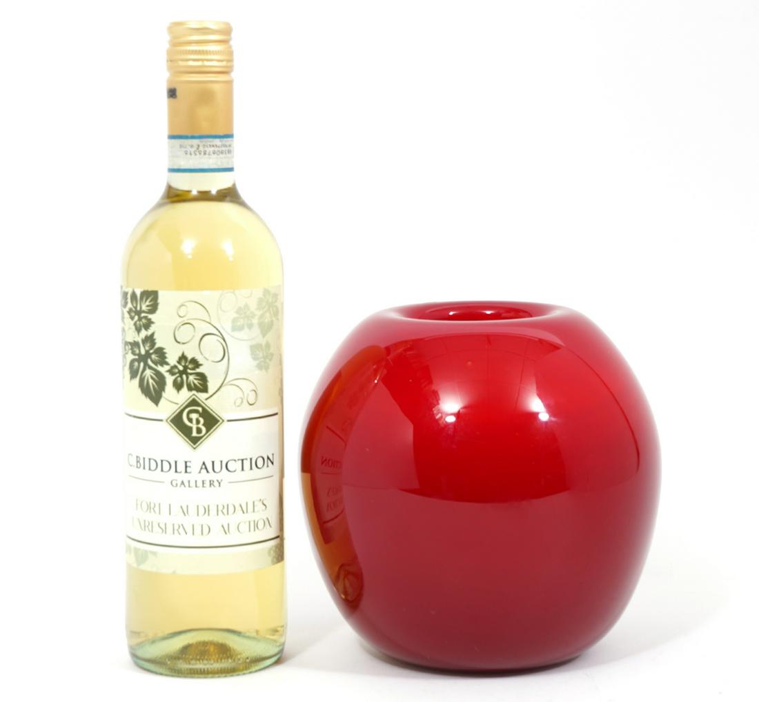 Contemporary Art Glass Red Vase Signed Nourot (1 of 5)