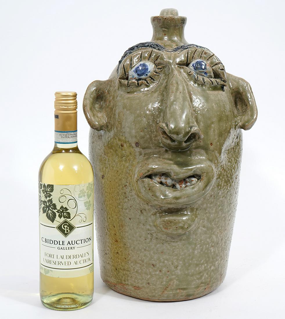 Jerry Brown American Folk Pottery Face Jug (1 of 8)
