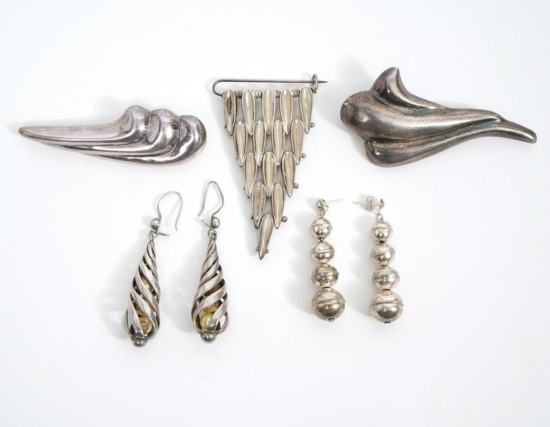 Group of Sterling Silver Earrings & Pins (1 of 11)