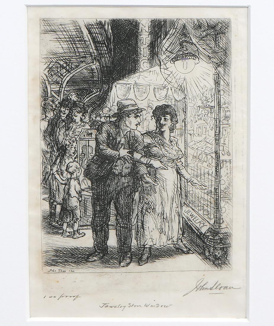 John Sloan 'Jewelry Store' Hand Signed Etching (1 of 5)