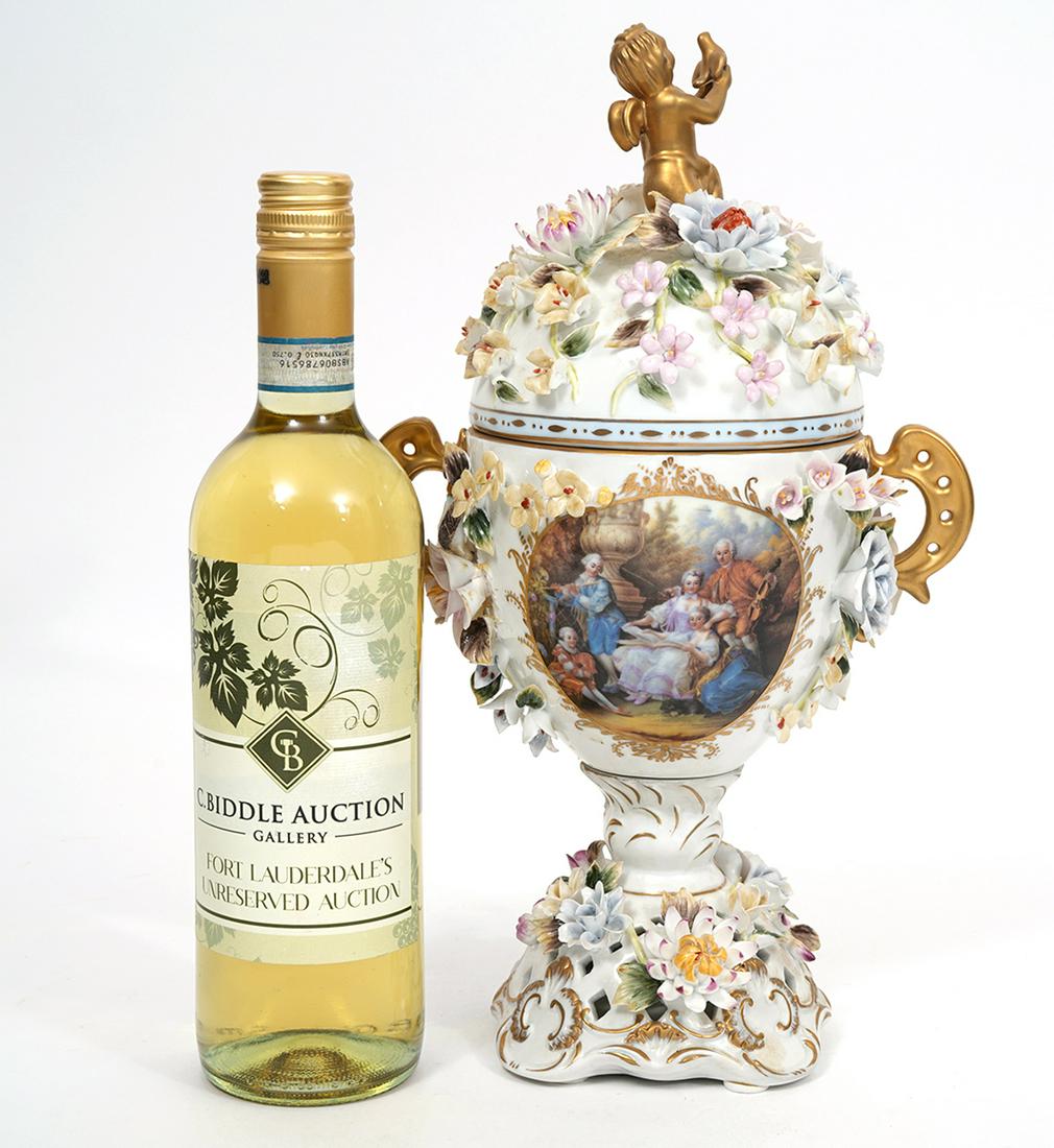 Meissen Style Porcelain Lidded Potpourri Urn (1 of 13)